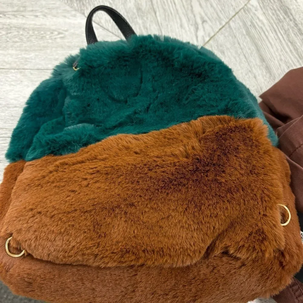 Do Everything in love faux fur back pack NWT